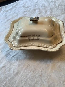 Antico piatto casseruola con coperchio platino-oro Salem cimelio - Foto 1 di 8