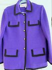 Vintage Castleberry Prive Purple Tweed Boucle 2pc Suite Jacket Size 12USA