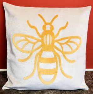 Manchester Bee Brentford Fc ClubBee beige & Gold/Golden Decorative Pillow Cover - Picture 1 of 3