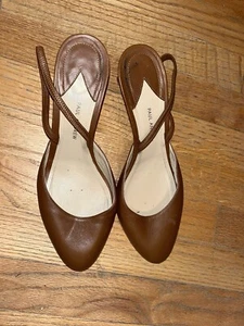 Paul Andrew Leather Light Brown Heels Size 40 US 9 - Picture 1 of 10