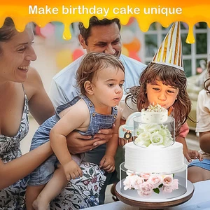 2Pcs Acrylic Cake Stand Fillable Cake Risers Clear Cake Tier Stackable GQ - Picture 1 of 11