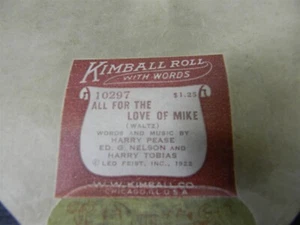 All For the Love of Mike - 10297 Kimballspieler Klavier Wortrolle - 10C - Bild 1 von 8