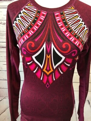 Camisa Athleta Cool Down XS Manga Larga Redonda Extra Pequeña Geométrica 427852 Para Mujer Foto 1 de 4