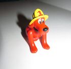 Figurine jouet vintage Clifford The Big Red Dog chapeau pompier en plastique jambes mobiles