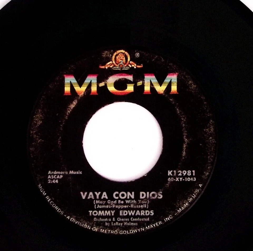 TOMMY EDWARD VAYA CON DIOS/ONE AND TWENTY MGM RECORDS VINYL 45 72-62 Foto 1 de 3