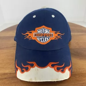 Cappello Baseball Choppers Cicli Blu Arancio Fiamme Regolabile Strapback Strapback - Foto 1 di 8