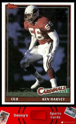 1991 Topps #518 Ken Harvey Phoenix Cardinals Football Card - Image 1 of 2
