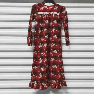 Disney Girl's Sleepwear Red Long Sleeve Pullover Nightgown Size 8 - Picture 1 of 6