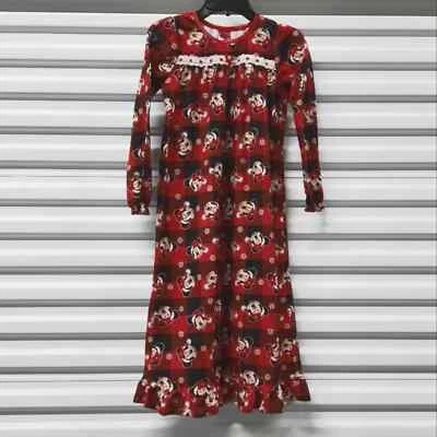 Disney Girl's Sleepwear Red Long Sleeve Pullover Nightgown Size 8 - Image 1 of 4