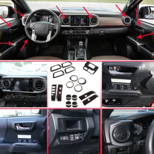 For Toyota Tacoma 2016-2022 Carbon Fiber Interior Car Accessories Kit Trim 21pcs - Picture 1 of 12