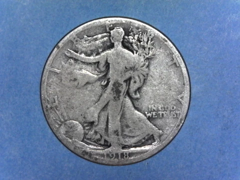 1918 s, Walking Liberty Half Dollar Cover