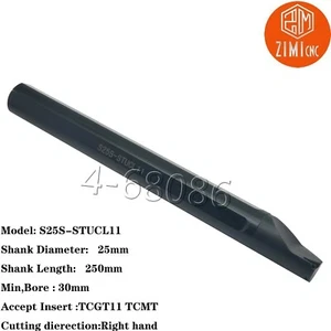 S25S-STUCL11 Barra de perforación Torno Torneado Herramienta indexable Agujero interior para TCGT11 TCMT - Imagen 1 de 4