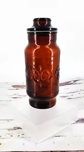 1975 Cremora Apotheker Sammlerstück Kanister dunkelbraun Glas Fleur de Lis 9,25 - Bild 1 von 10