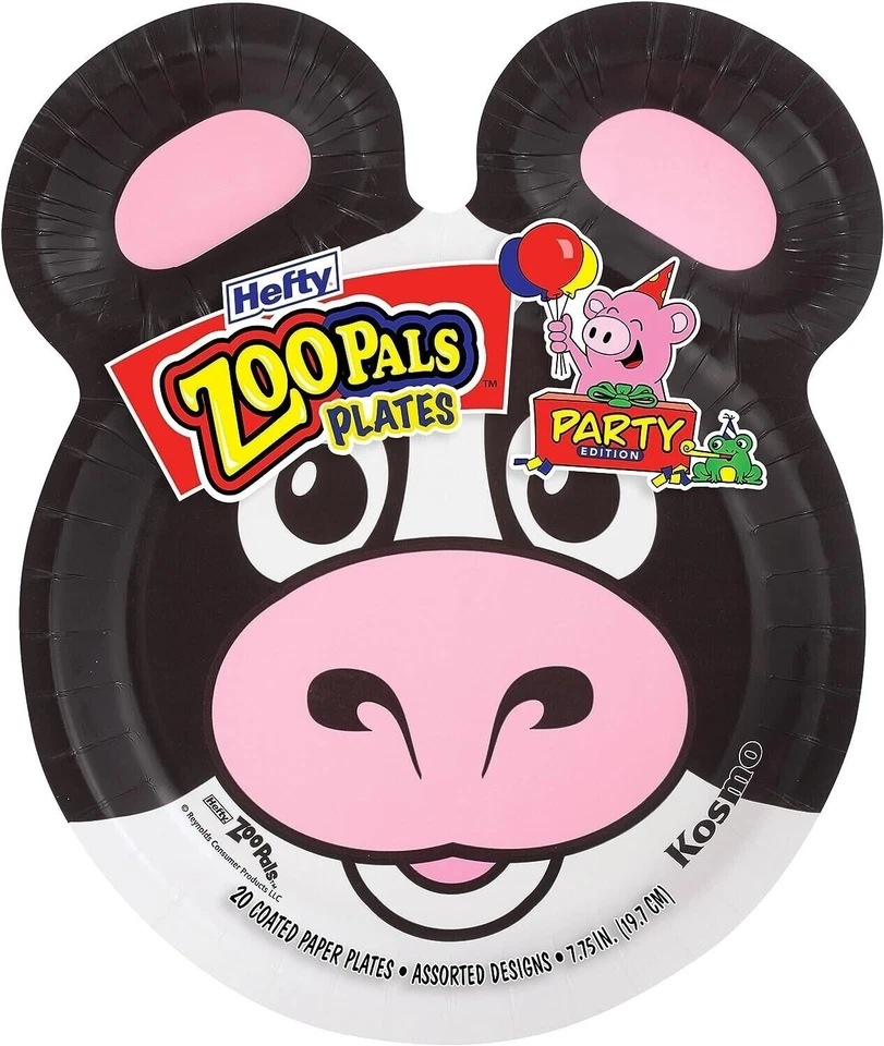 Sealed Hefty Zoo Pals 20 Pack Party Edition Paper Plates 7.75" - 2023 Release - Image 1 of 1