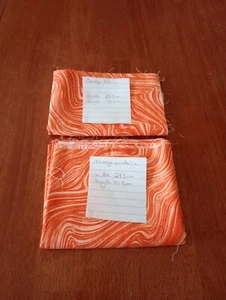 Two Orange Psychedelic Fabric Scraps - Picture 1 of 15