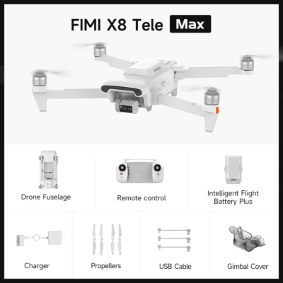 FIMI X8 Tele Max Camera Drone Wide-Angle Tele Camera 30x Hybrid Zoom Quadcopter
