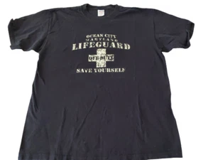 Anvil Homme Noir Décontracté T-Shirt Manches Courtes Extra Large 100% Coton OCEAN CITY - Photo 1/7