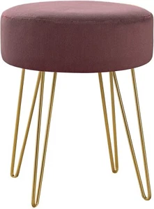 Monarch Specialties I 9001 Ottoman, Pouf, Footrest, Foot Stool, 14" Round - Picture 1 of 8