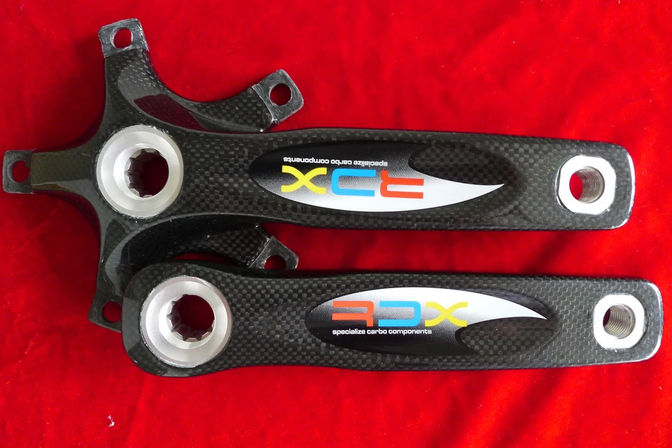Juego completo de bielas de fibra de carbono para bicicleta BMX RDX brazos de biela estándar 175 mm 10 estrías Foto 1 de 4