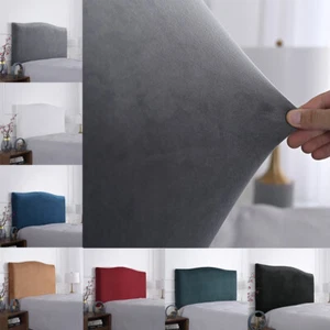 Velvet Stretch Bed Headboard Cover Slipcover Dustproof Bed Head Cover Elastic - Picture 1 of 35