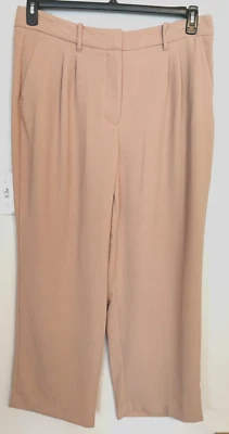 Pantalones de mujer Nine West 16 marrón beige pierna ancha vestido bolsillos trabajo carrera oficina Foto 1 de 4