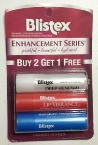 X3 BLISTEX Lip Vibrance, Deep Renewal, Moisture Revitalizer LIP Balm 