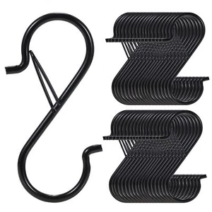 48 Pcs S Hooks For Hanging With Safety Buckle 3.5 Inch Heavy Duty Metal S Shaped - Picture 1 of 8