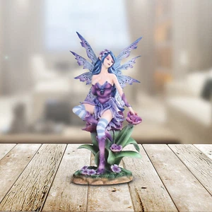 Purple Flower Fairy 10"H Statue Fantasy Collectible Figurine Room Decor - Picture 1 of 1