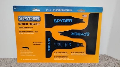 Spyder Starter Scraper Kit High Carbon Steel Reciprocating Saw Attachment 2 4 6" - Image 1 of 4