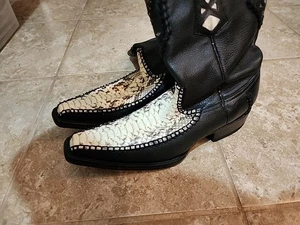 RANCHO SEMENTAL - Exotic Python Mens US9 MEX8 Western Cowboy Boots - Picture 1 of 17