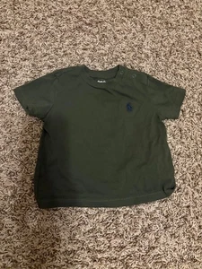 Ralph Lauren Kurzarm T-Shirt 9 Monate dunkelgrau blau Polo Logo 100% Baumwolle - Bild 1 von 3