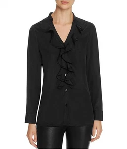 Finity Womens Ruffled Button Down Blouse - Picture 1 of 2