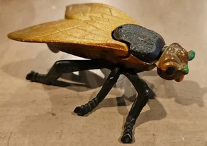 Vintage Cast Iron Black Fly Trinket Box 4" Hinged Box Ash Tray #SN - Picture 1 of 7