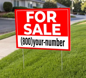 For Sale Square Custom Coroplast Yard Sign Any Sizes - Picture 1 of 2