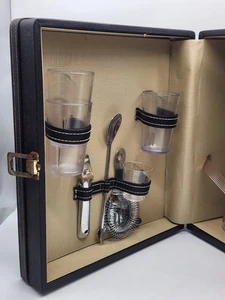 Vintage Trans-World Creations Portable Bar Travel Picnic Case w/Accessories - Picture 1 of 12