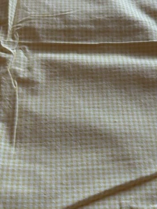 Vintage YELLOW GINGHAM CHECK COTTON BLEND FABRIC QUILT CRAFT 149"x44" - Picture 1 of 4