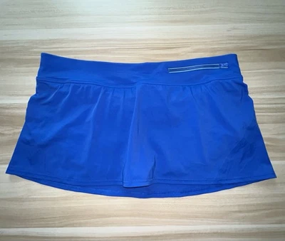 Saia de natação Lands End feminina tamanho 10 azul embutida curta natação separada - Imagem 1 de 4