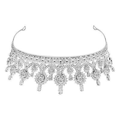  Coroncina Fiori Sposa Cerchietto Strass Donna Capelli Di Corona Nuziale - Immagine 1 di 4