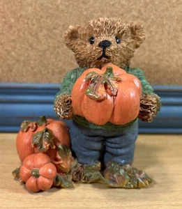 Home Interiors GiftS 1999 Fall Bear Figurine KK "Thank You Bears" VTG Halloween - Picture 1 of 5