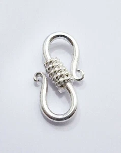 5 PCS 19X12MM SOLID COPPER BALI S HOOK CLASP STERLING SILVER PLATED 580 ATL-222 - Picture 1 of 3