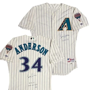 2001 Arizona Diamondbacks Signed Brian Anderson Game Used Inscribed Jersey 44 - Picture 1 of 13