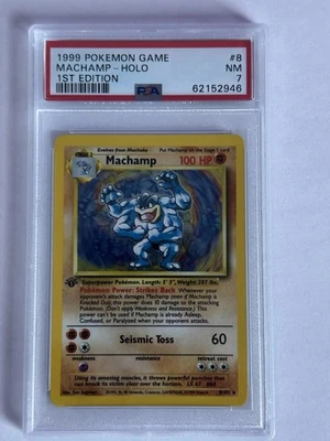 1999 Machamp 1st Edition Holo Graded PSA 7 Pokemon TCG - Image 1 of 3