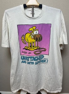 VTG Grimmy Shirt Men XL (35 in) White Unattatched Into Leather Cartoon Comic 90s - Picture 1 of 10