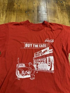 Vintage Coca Cola Buy The Case Shirt Size M 80s Soda Advertisement - Picture 1 of 11