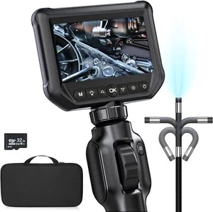 Two-Way Articulating Borescope Endoscope Camera Inspection +LED Light 32GB Card - Picture 1 of 6