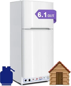 2 Way Gas Propane Refrigerator Freezer 6.1 CU.FT 110V/LPG Home RV Garage Fridge - Picture 1 of 8