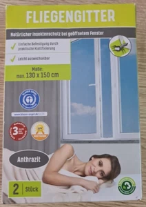 Fliegengitter, Insektenschutzgitter, max. 130x150 cm, anthrazit - Bild 1 von 4