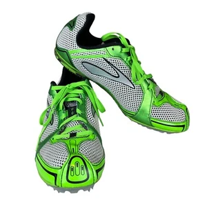 Brooks Track Shoes Mens 9 Medium B PR MD 54.26 Middle Distance Green Spikes - Picture 1 of 13