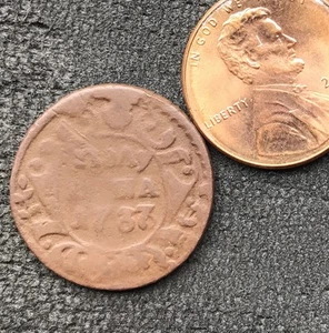 1737 POLUSHKA OLD RUSSIAN IMPERIAL COIN ORIGINAL - Picture 1 of 3