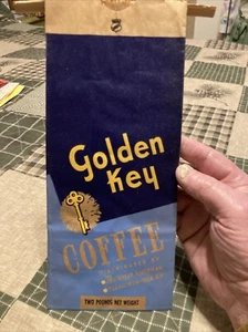 Coffee Paper Bags Golden Key Coffee 2 Pounds Bags Unused - Picture 1 of 8